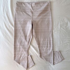 Athleta | Cream & White 7/8 Leggings | Size Large